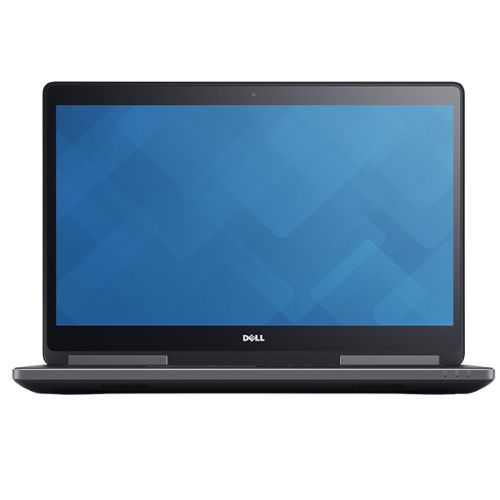 لپ تاپ استوک Dell Precision 7710 با رنگ مشکی از نمای روبه رو با پس زمینه سفید